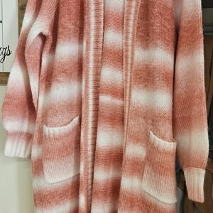 Torrid Pink and White Ombre Cardigan
